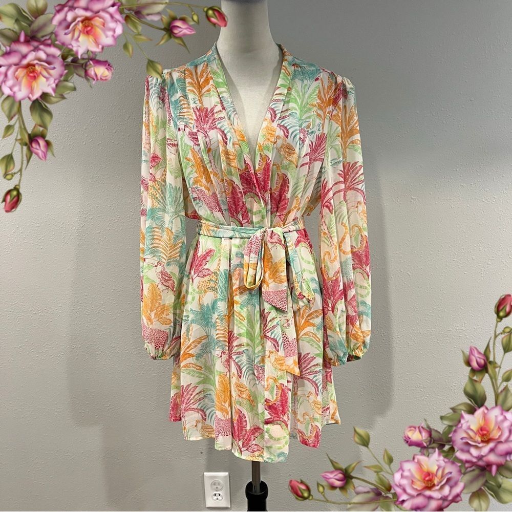 Cabi Floral sunset‎ kimono size medium